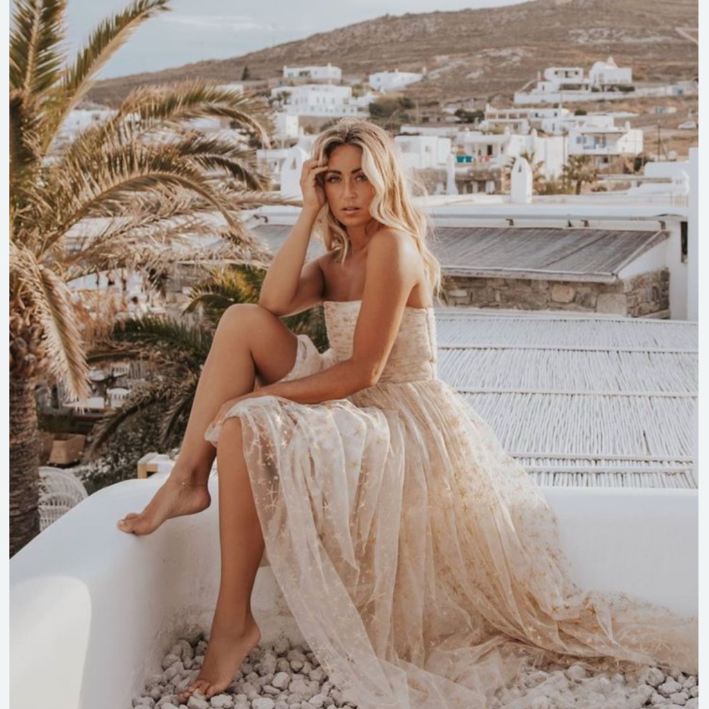 Joanna August Beige Strapless Dress
